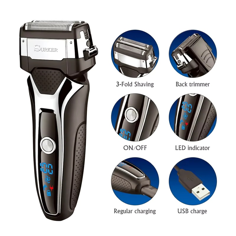 Men'S Grooming Blade - Elektryczna golarka Surker dla mężczyzn, akumulatorowa,