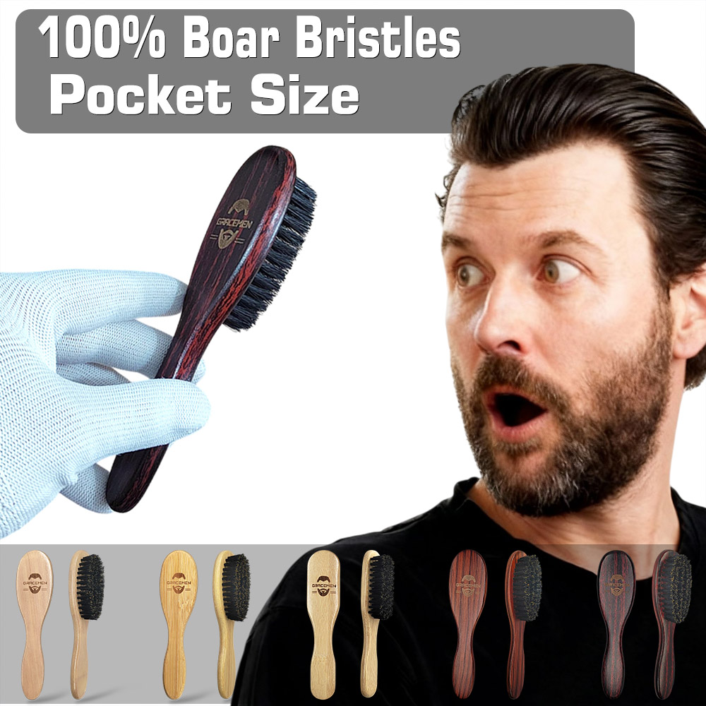 Men'S Grooming Pictures - Mini szczotka do brody z włosia