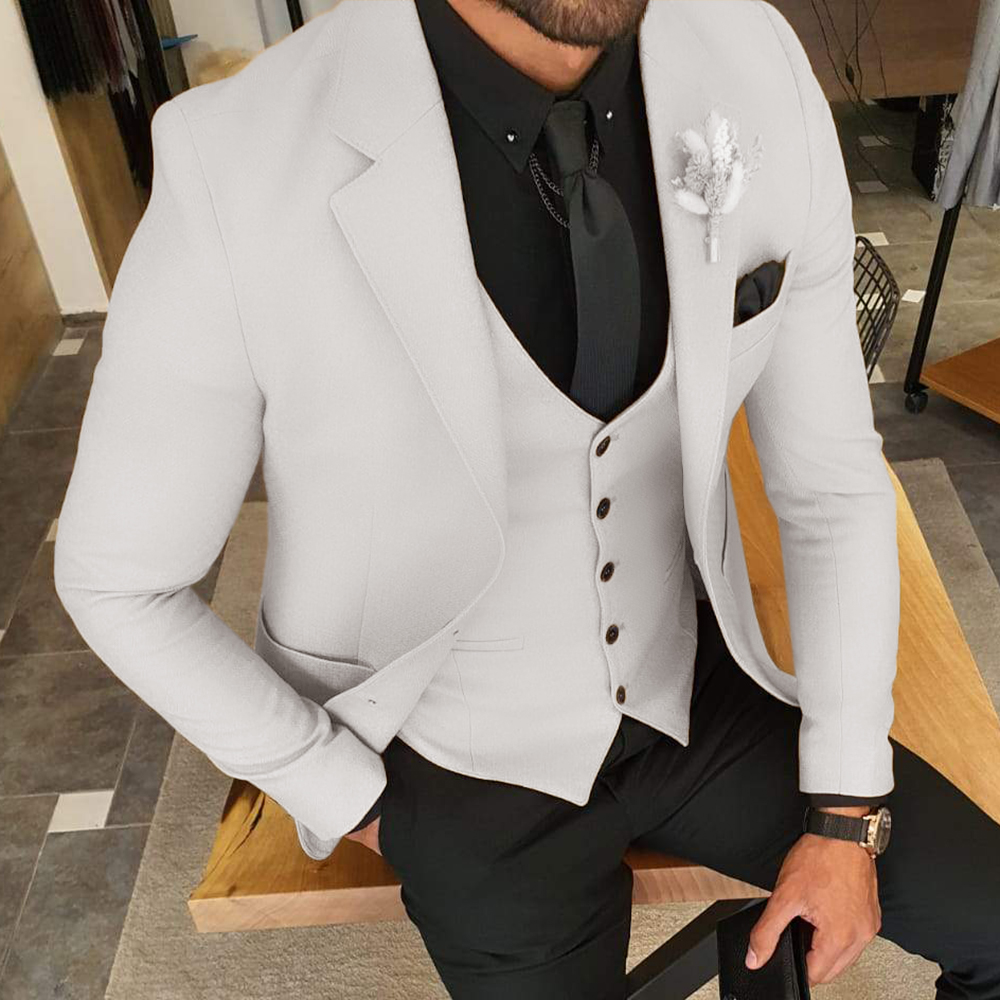 Biały dwuczęściowy garnitur mę – Men'S Grooming Pictures recenzja i cena